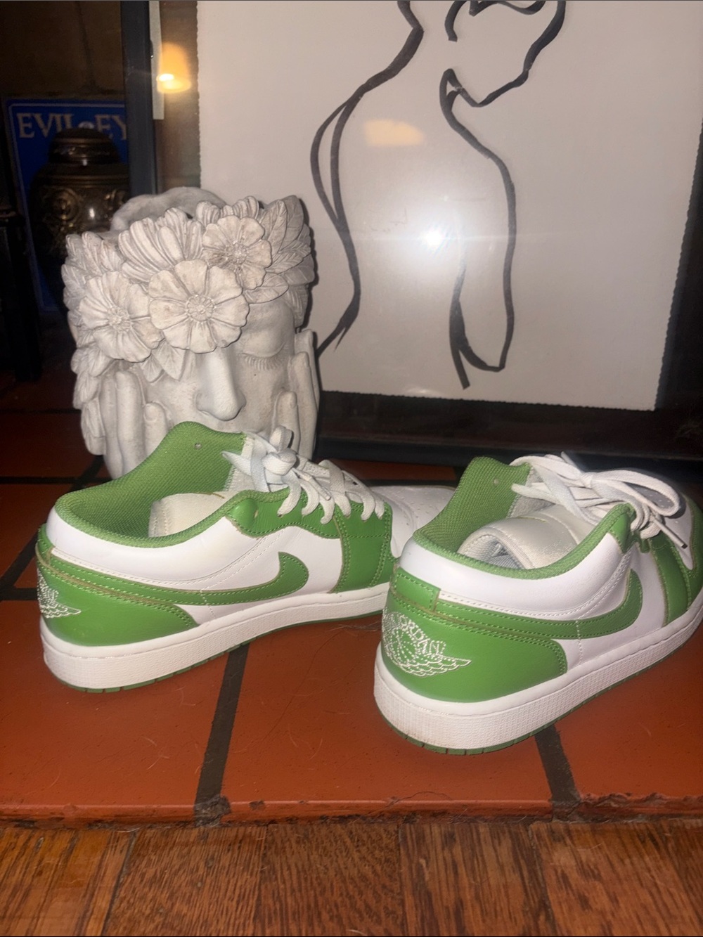Men’s Jordan Low White and Green Low-Top Sneakers